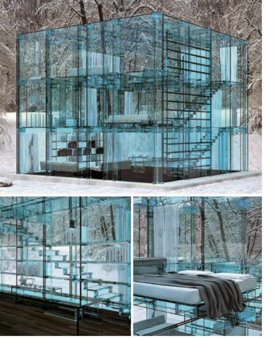 Дом стеклянный куб