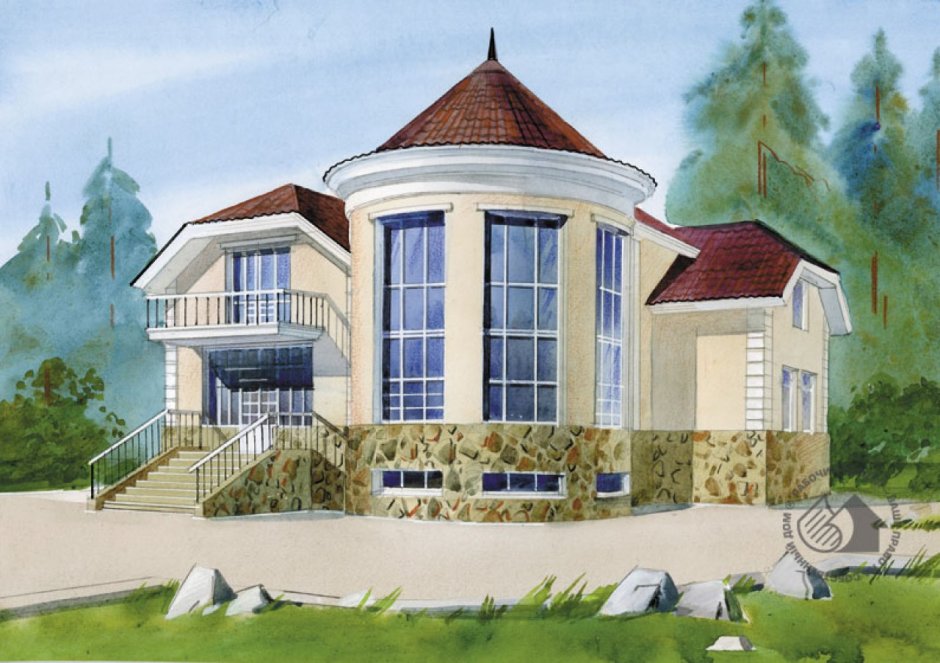 Дом с круглым эркером