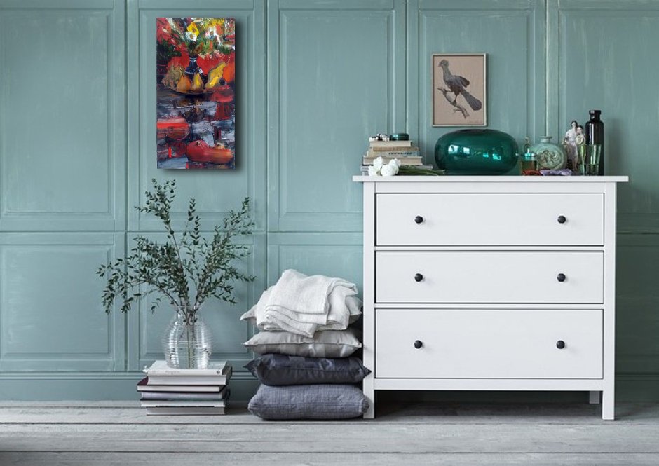 Комод ХЕМНЭС белый в интерьере