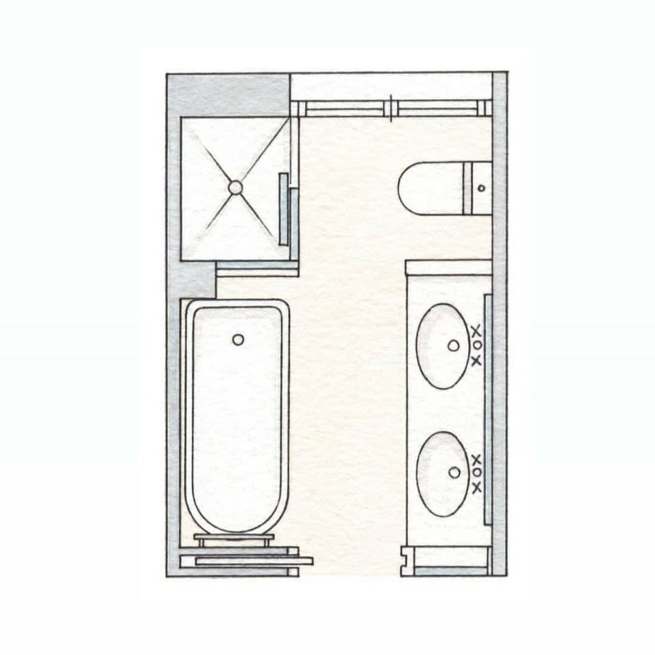 Эргономика туалета на 900мм