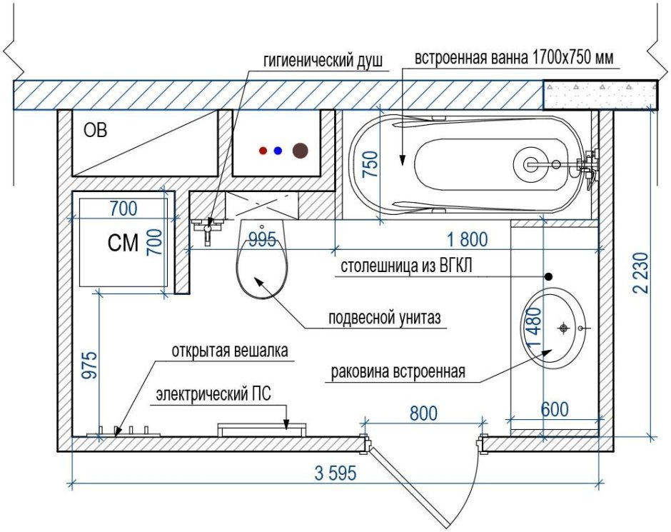 Ванна 4м2 планировка чертежи