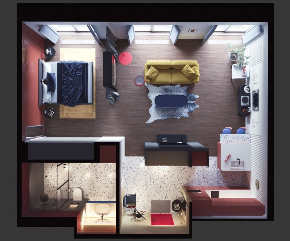 Интерьер квартиры сверху