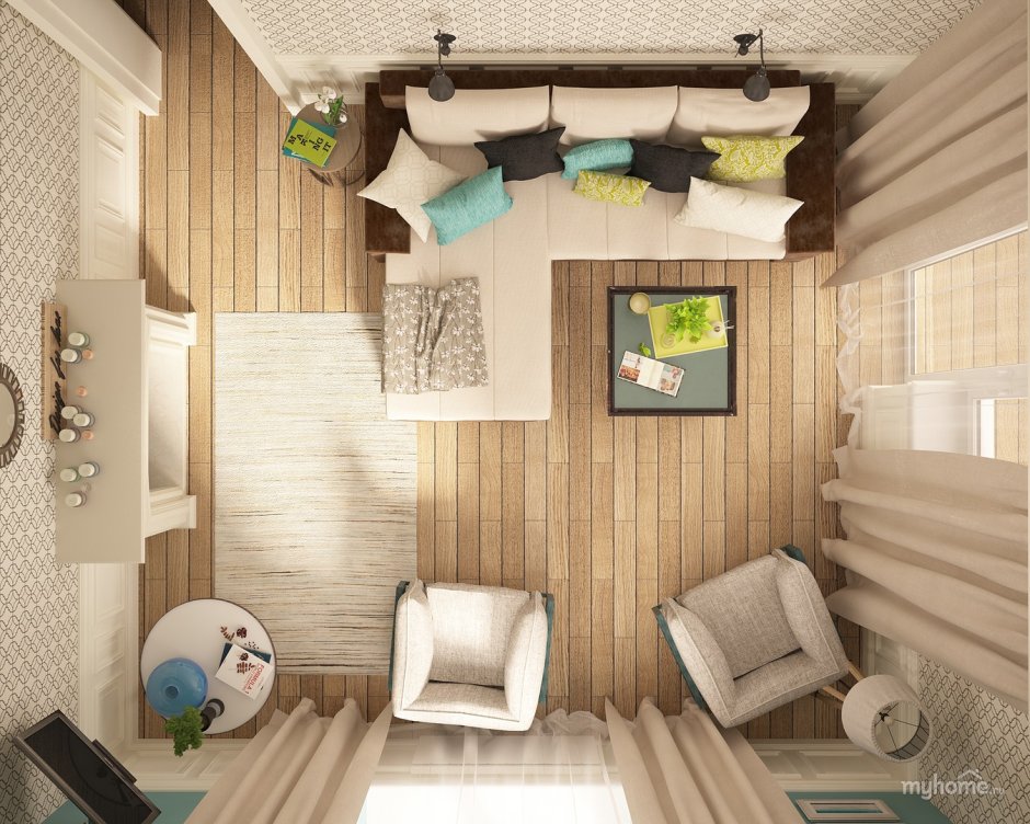 Интерьер комнаты сверху