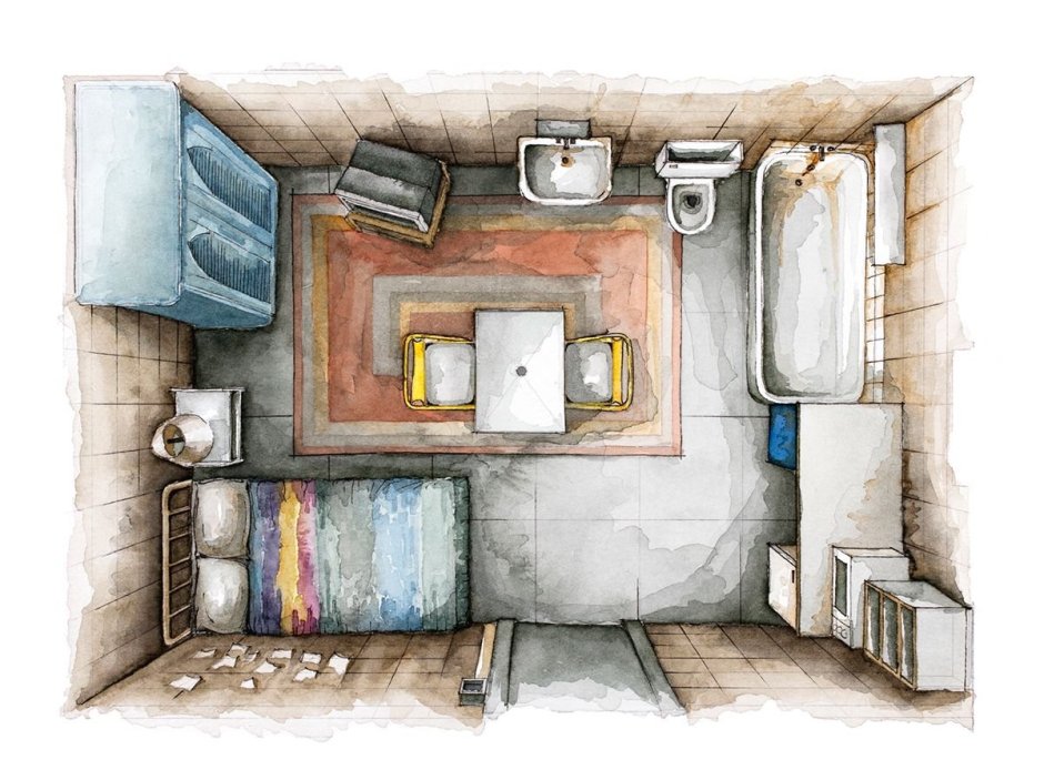 Комната вид сверху рисунок