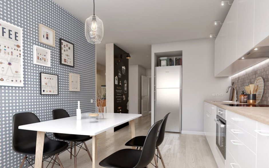 Акцентная стена на кухне