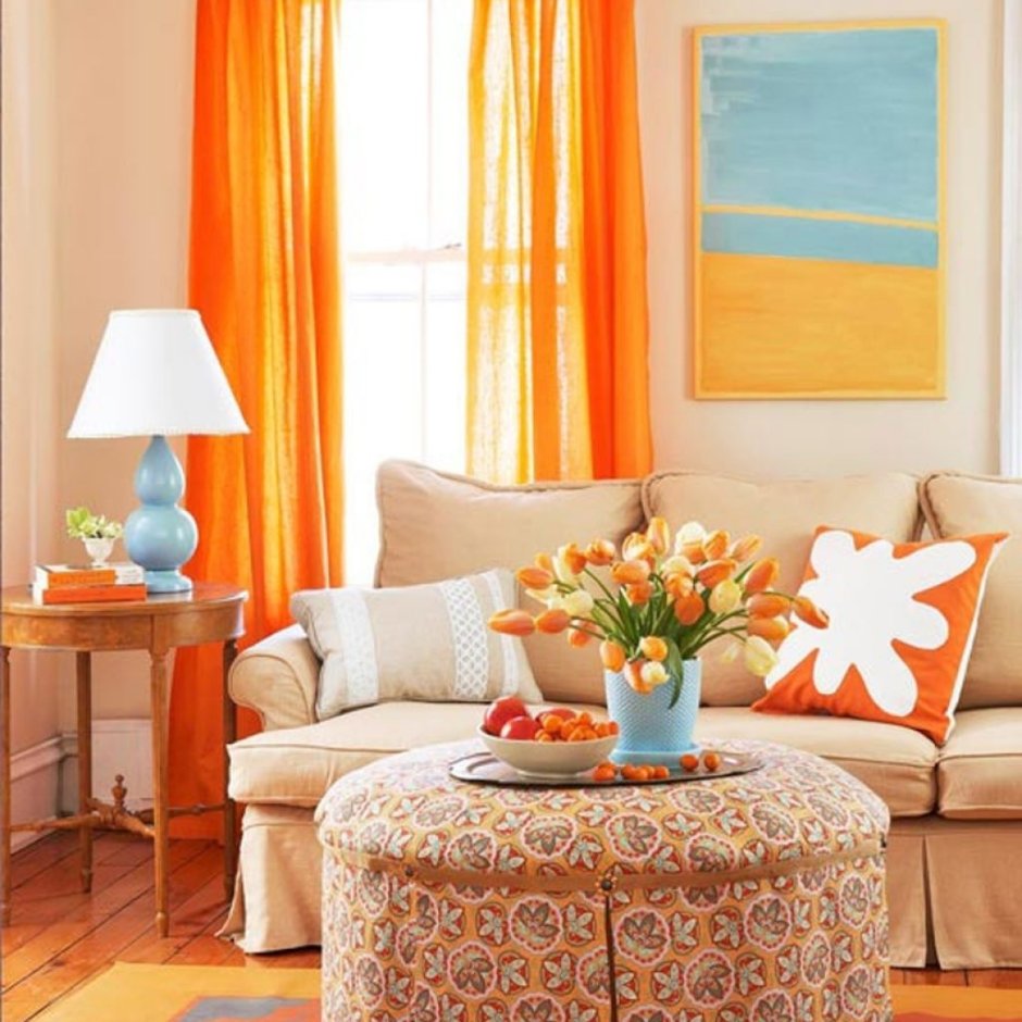 Оранжевый в интерьере