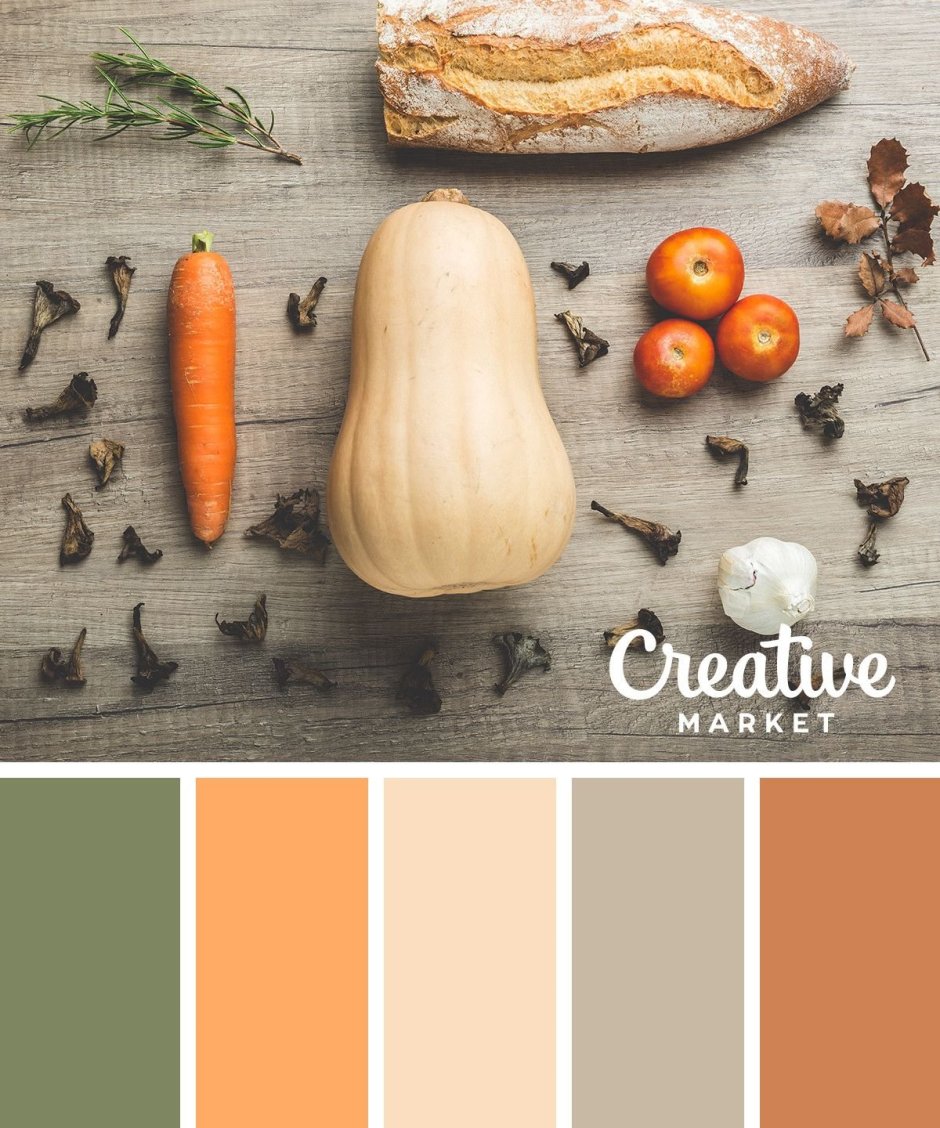 Сочетание бежевого и оранжевого цвета