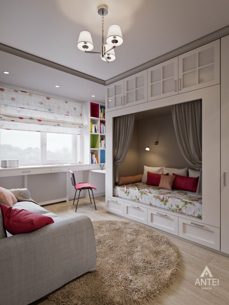 Комната подростка с подвесным креслом