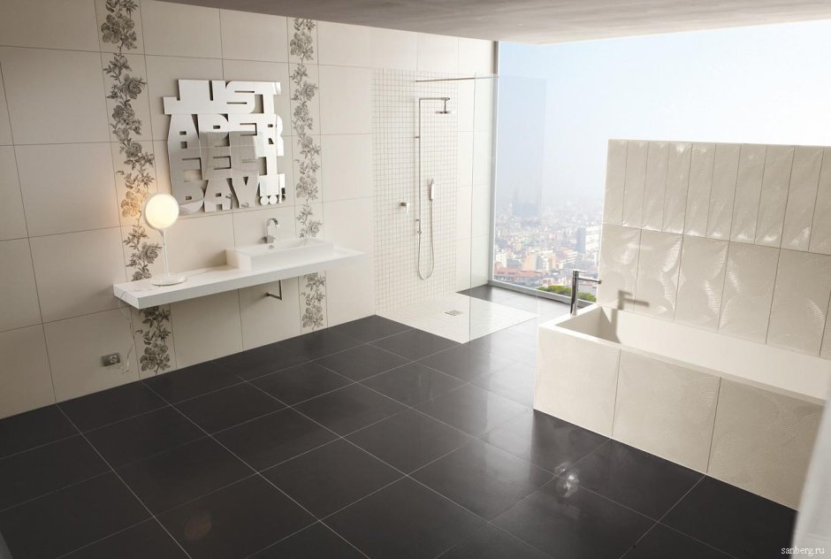 Ванна в серо белых тонах