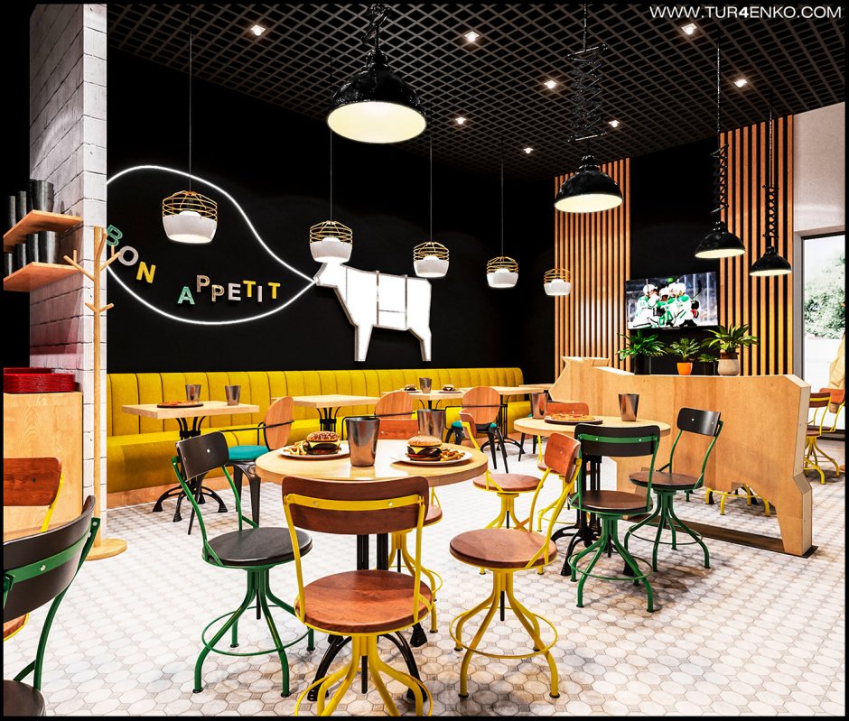 Придорожное кафе интерьер