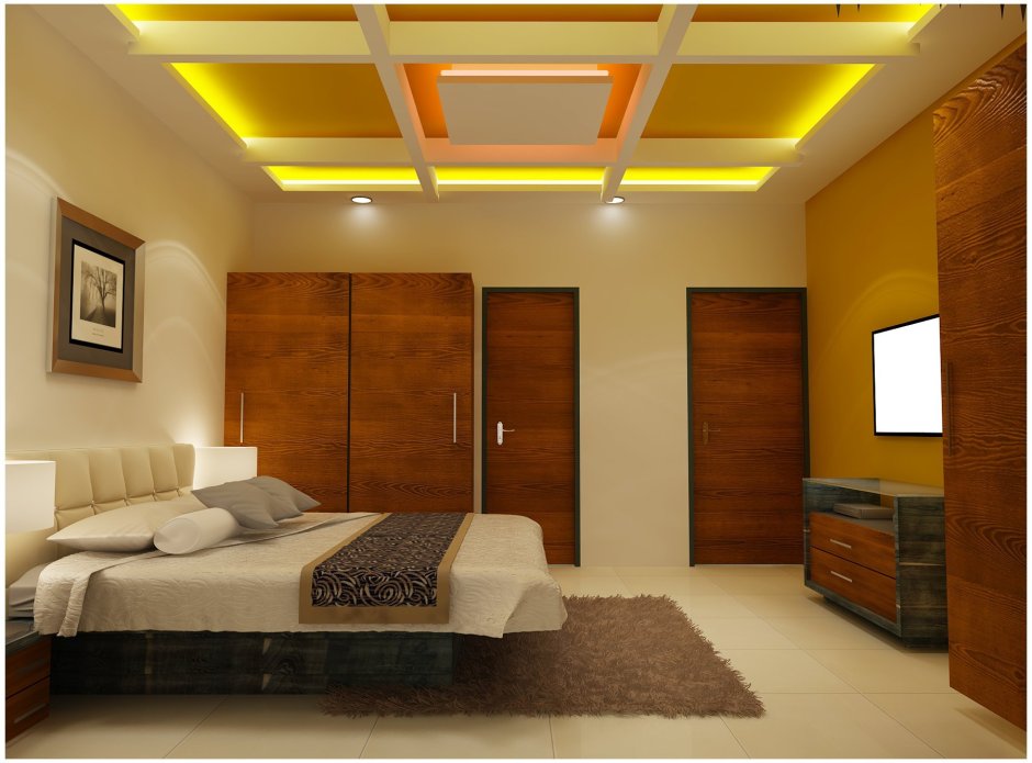 Дизайн потолков для кухни и комнаты спальни