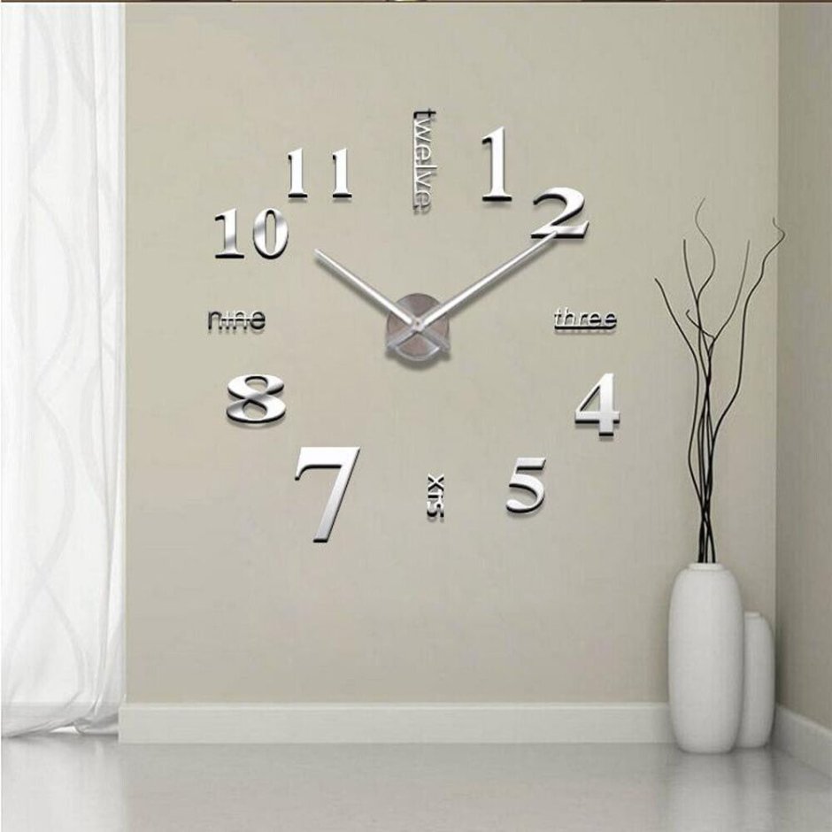 Часы клеящиеся на стену