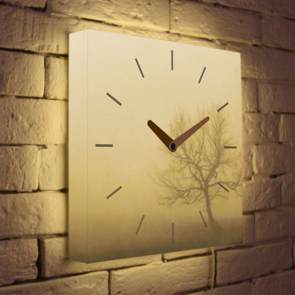 Светильник часы на стену