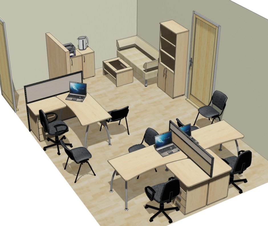 Расположение столов в офисе
