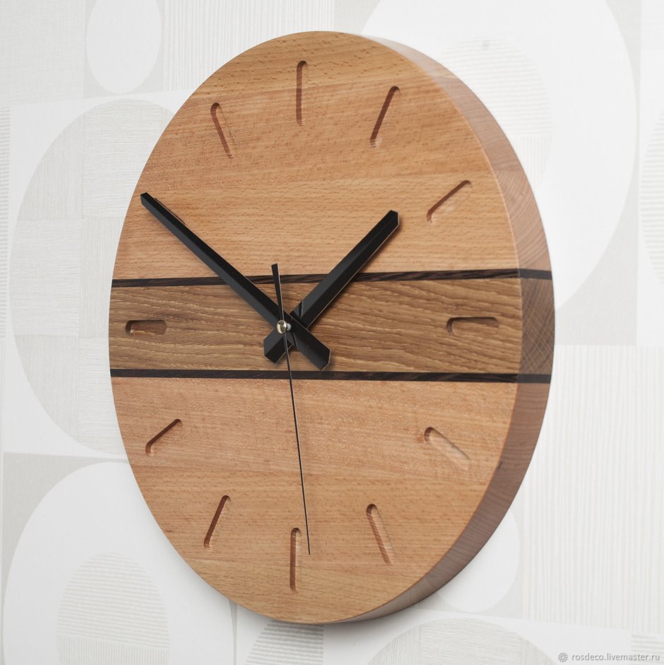 Часы настенные круглые деревянные