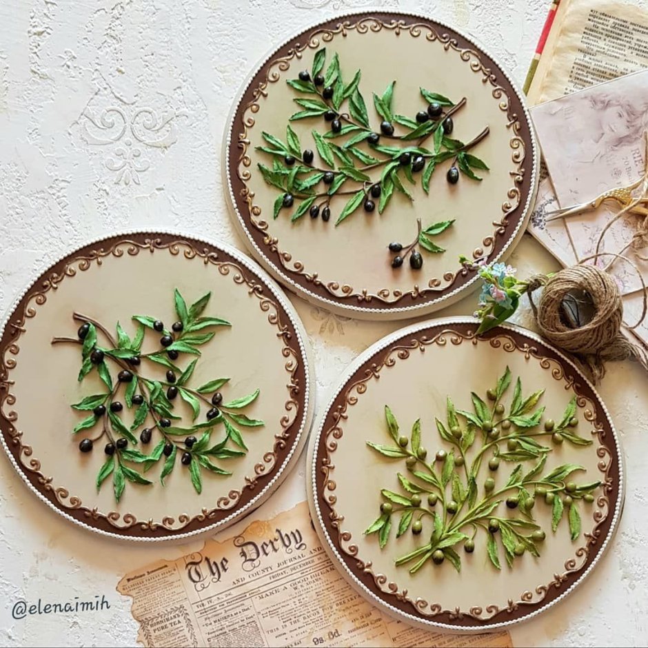 Декоративные тарелки стиль Прованс в интерьере