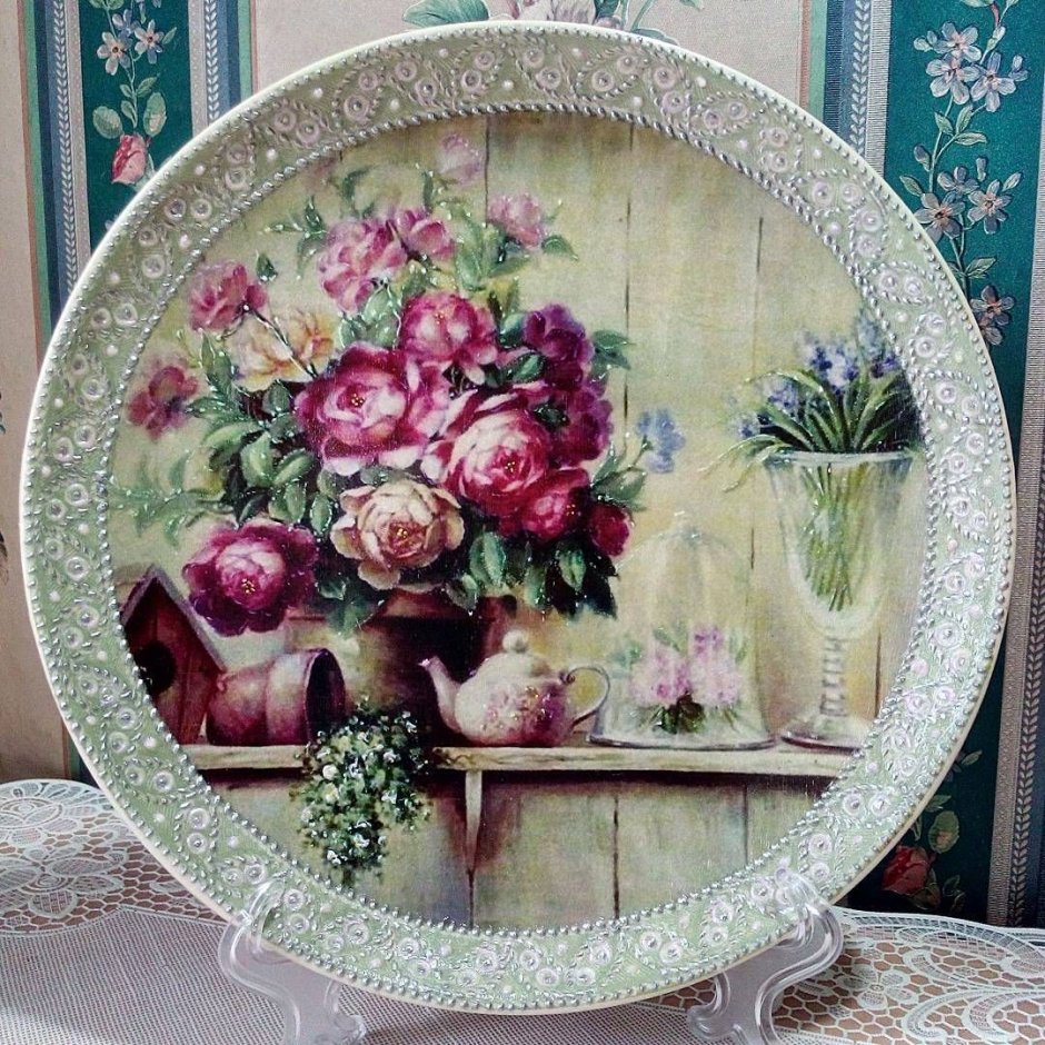 Декупаж тарелки