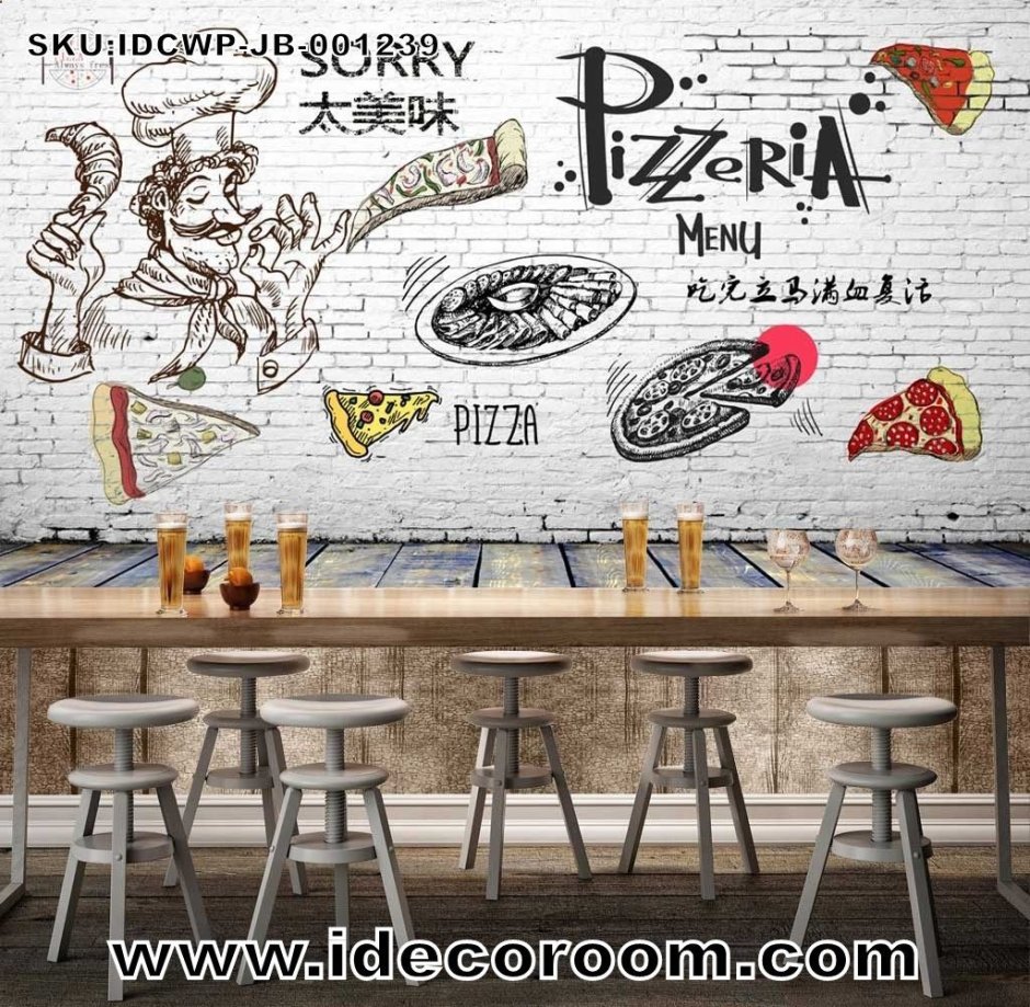 Роспись стен в пиццерии