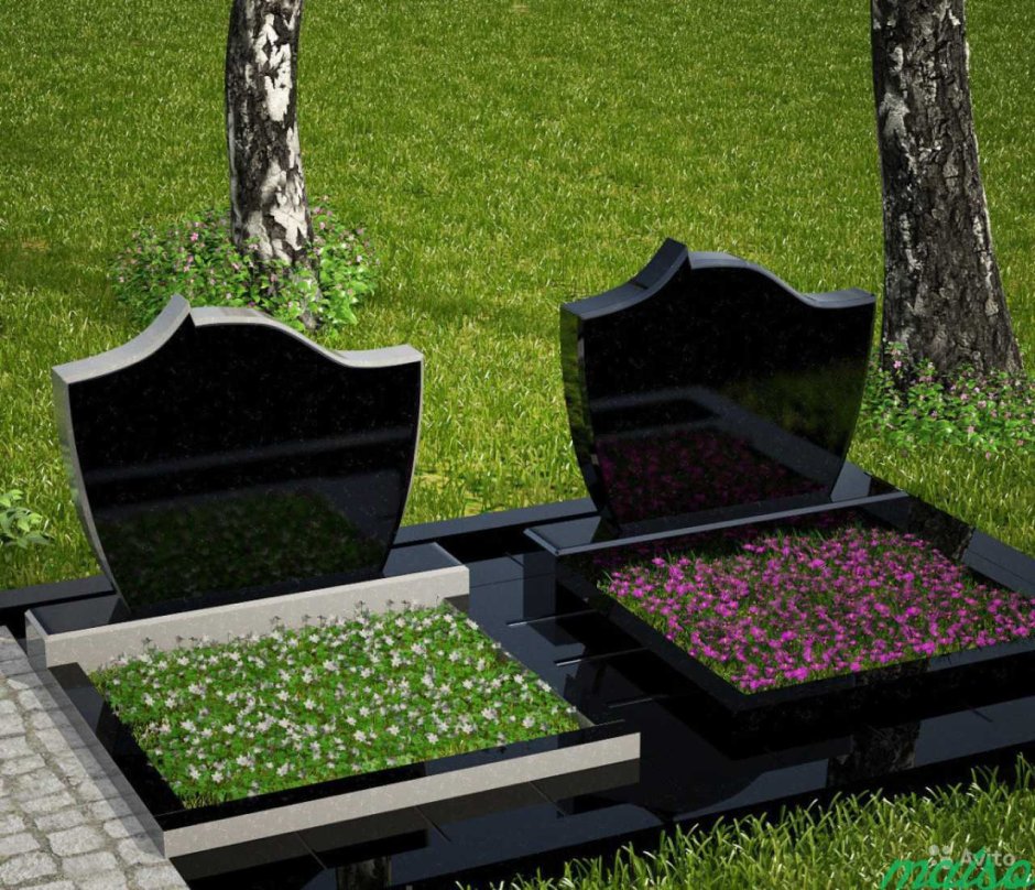 Украшение цветника на кладбище