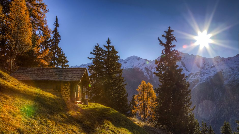 Швейцария горы Альпы осень