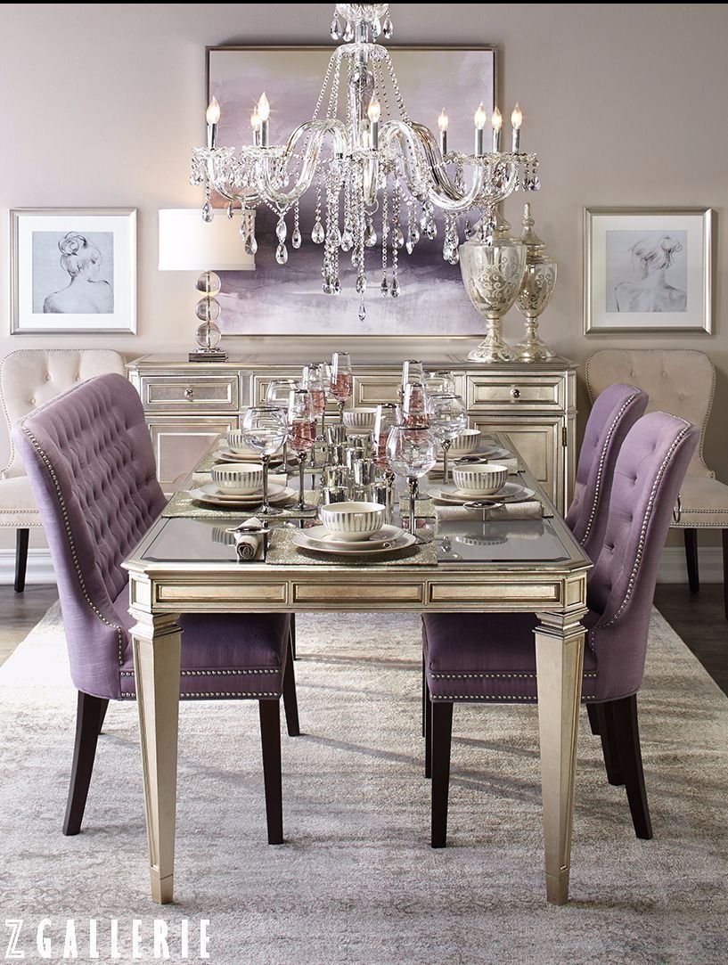 Лиловый в интерьере стулья