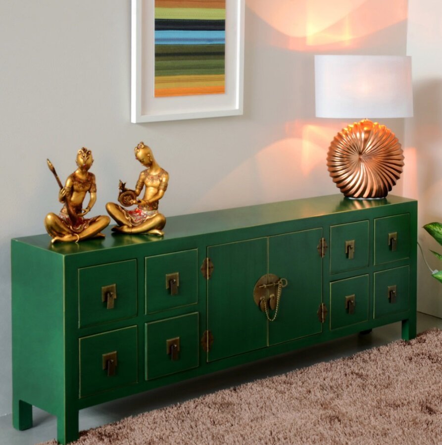 Зелёный комод в интерьере