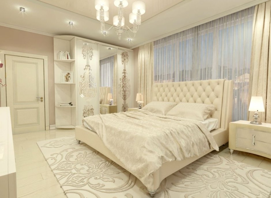 Спальня в светлых тонах