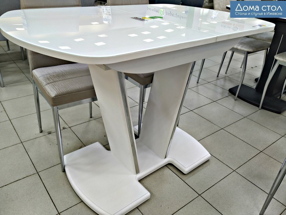 Стол "Гала 7" белый/белое optiwhite (900*600) Гальваник