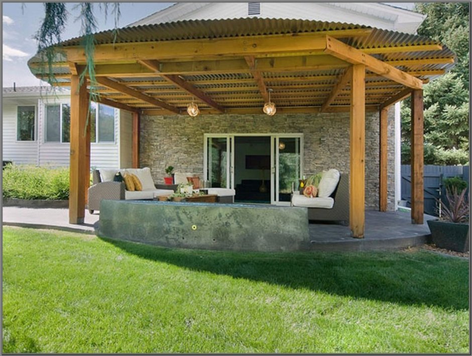 Круглая терраса к дому