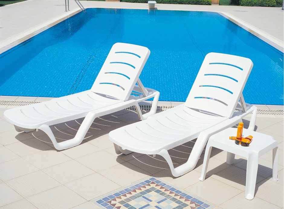 Лежак "Аква" (пластик)(белый)