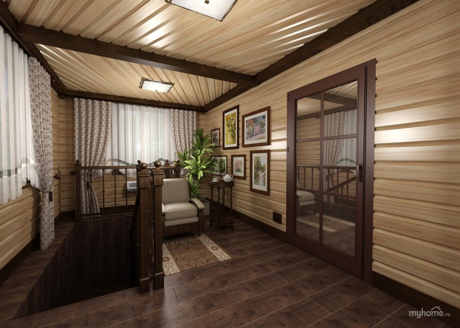 Отделка тамбура деревом