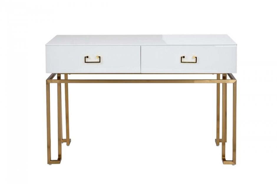 Kfg070 консоль белая 2 ящика 120*42*77см