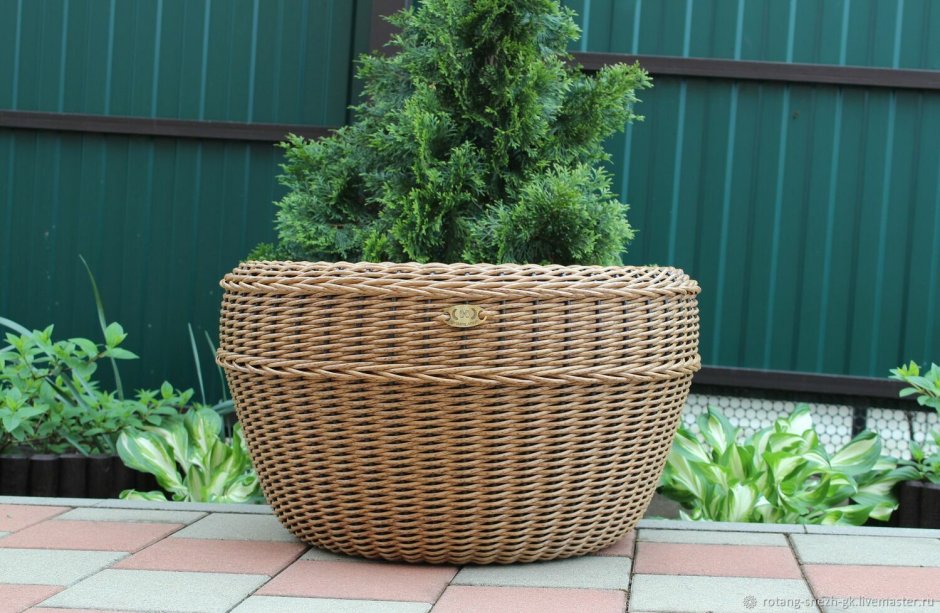 Узоры плетения из ротанга кашпо