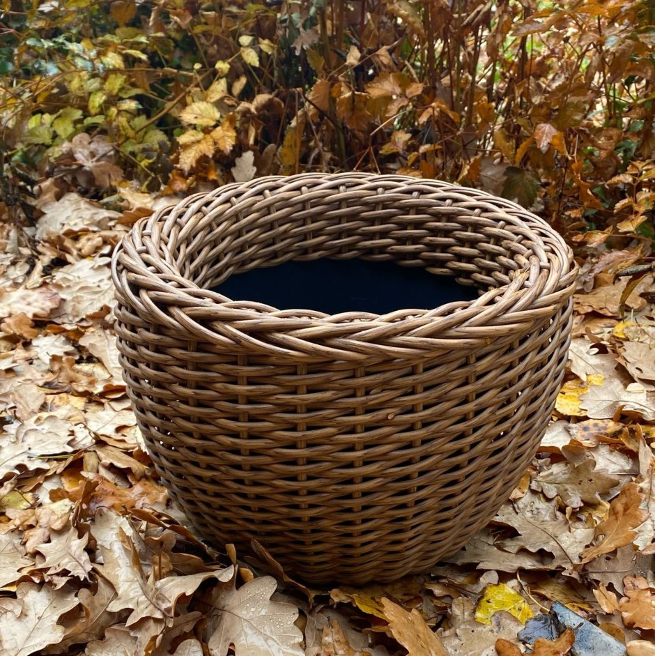 Как закончить горловину кашпо из ротанга