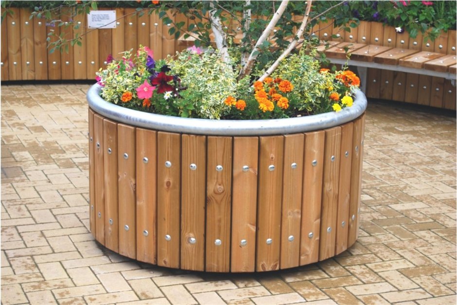 Деревянные Кадки для цветов уличные