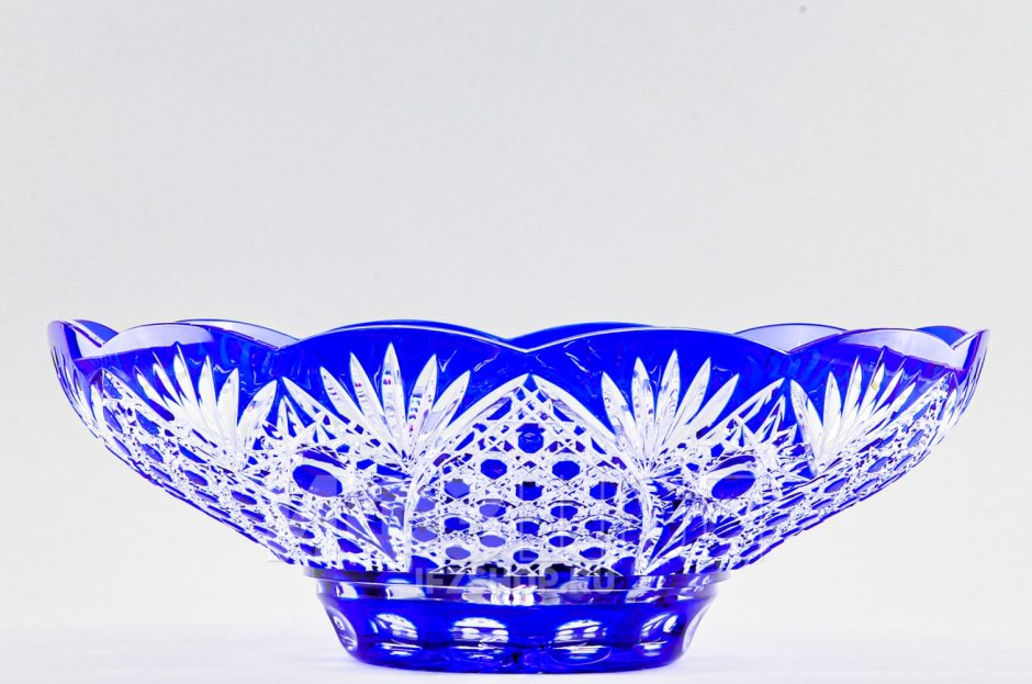 Ваза синий хрусталь
