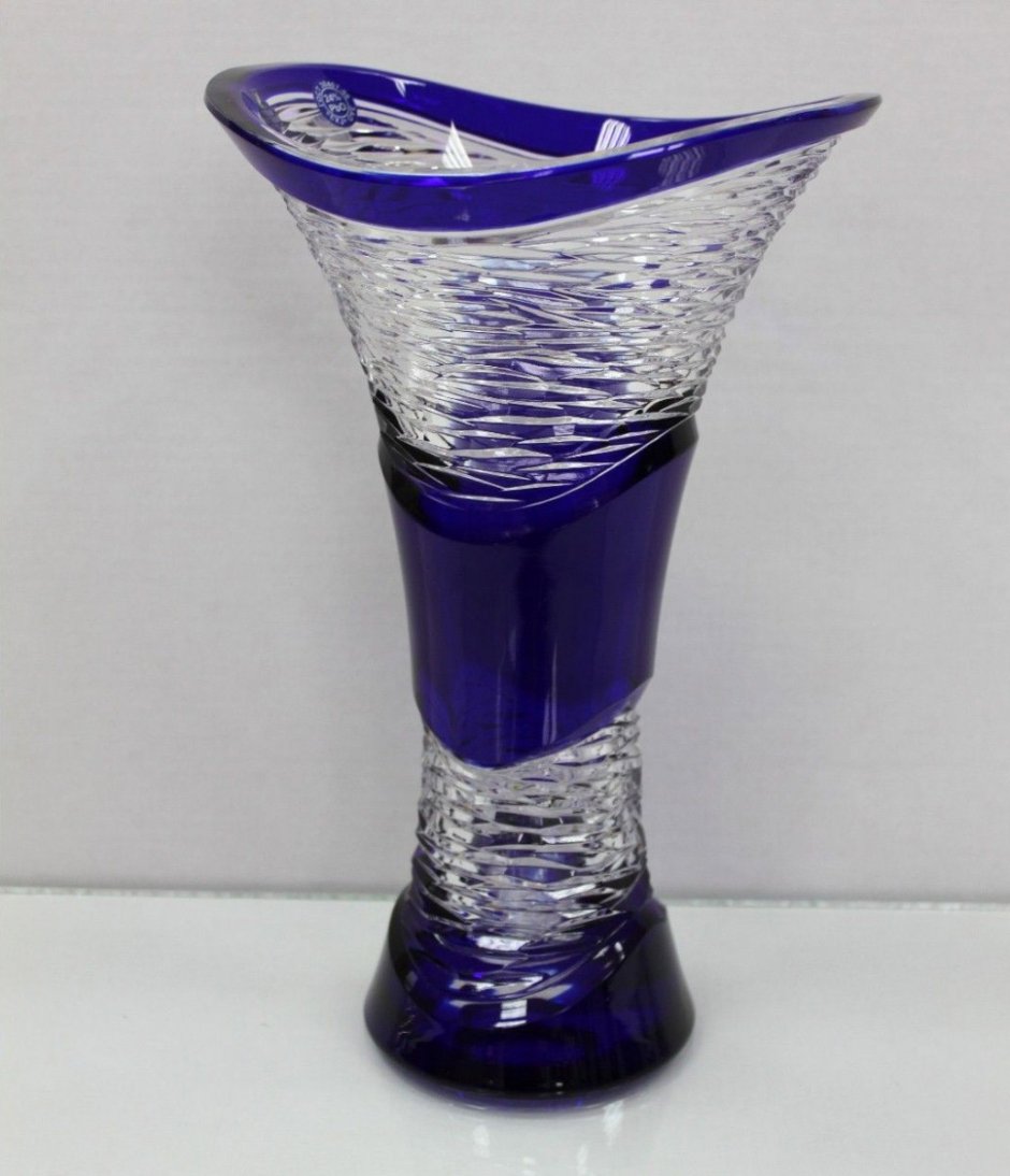 Ваза кобальт хрусталь СССР