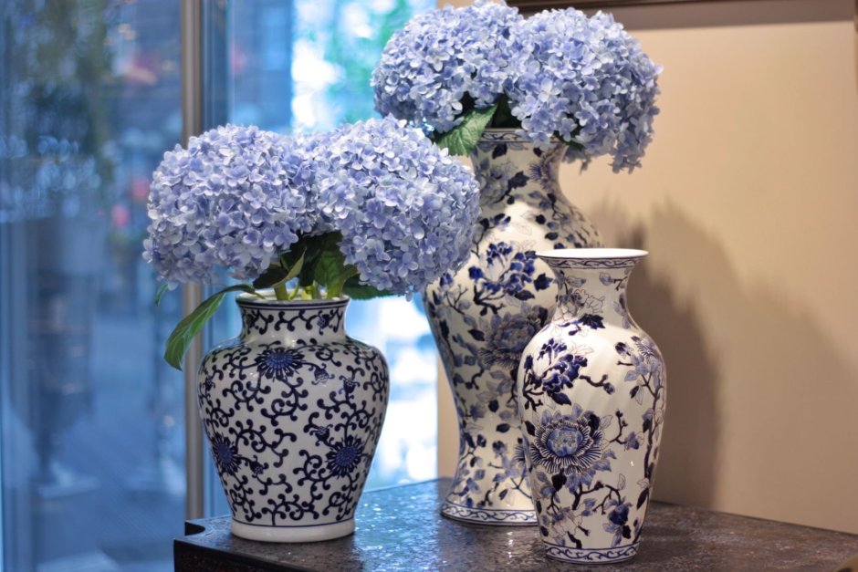 Синий хрусталь вазы