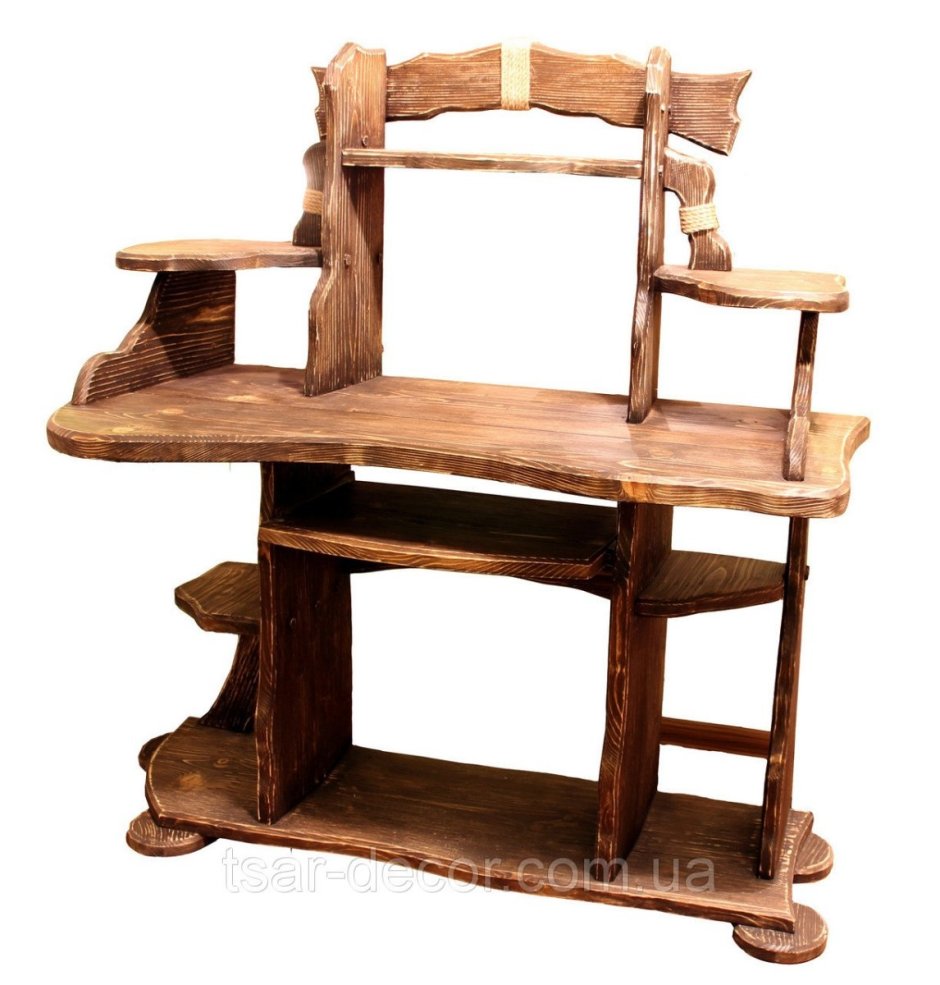 Компьютерный стол под старину с дерева