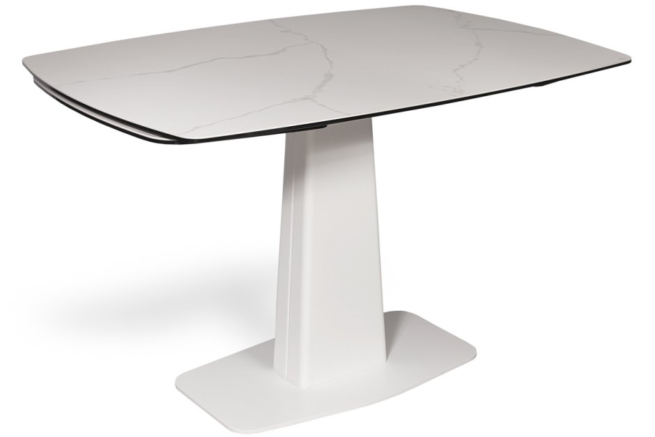 Стол обеденный Colombo 120wh матовый белый/ керамика белая