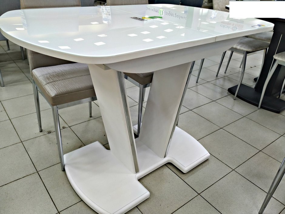 Стол "Гала 7" белый/белое optiwhite (900*600) Гальваник
