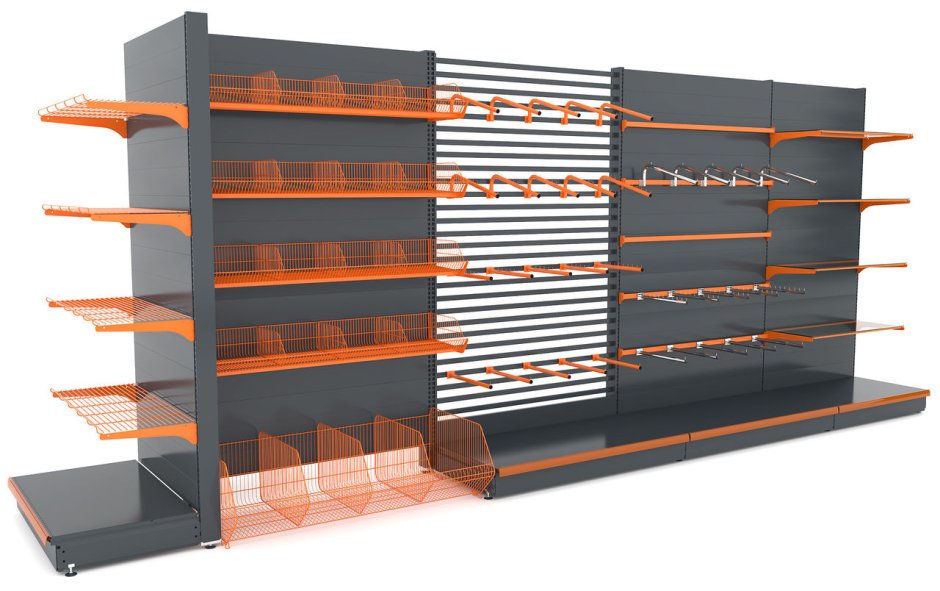 Стеллаж универсальный сетчатый 6 полок, металл 1890х645х290