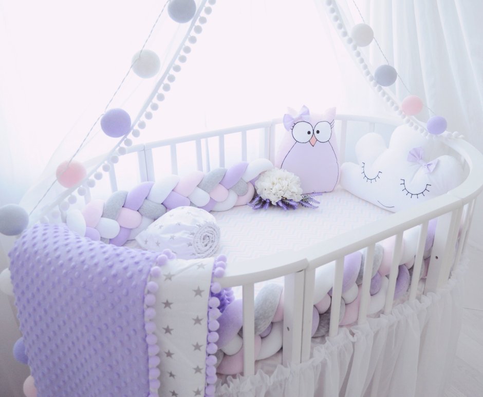 Бортики в кроватку для девочки