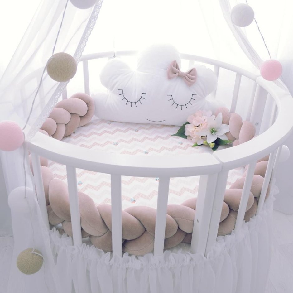 Кровать для девочки новорожденной круглая