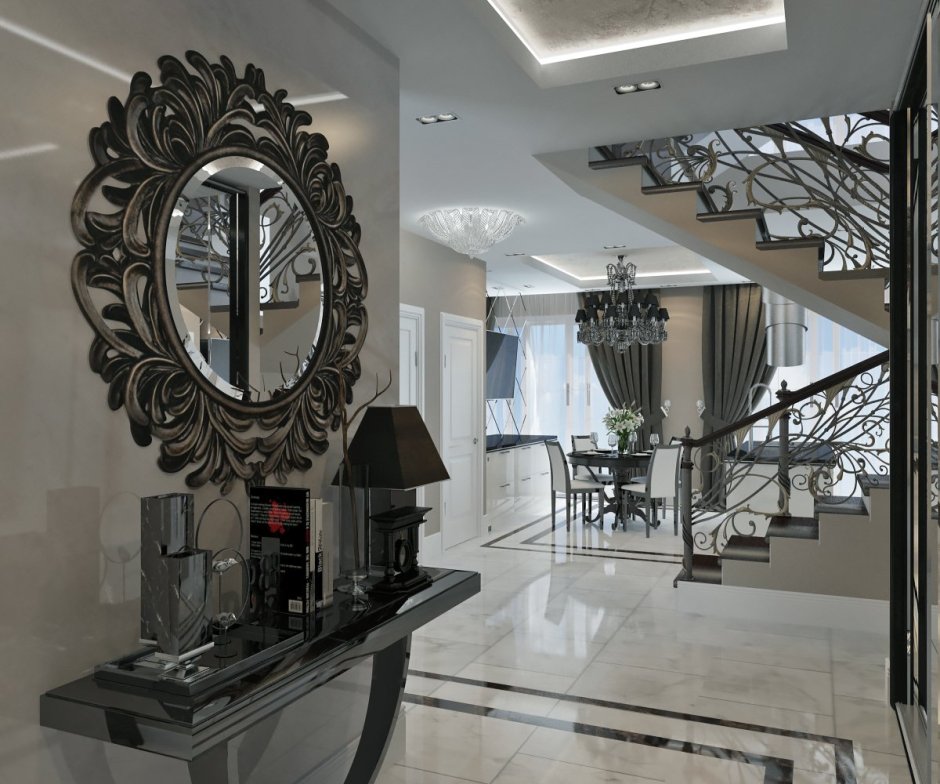 Лестница в интерьере арт деко