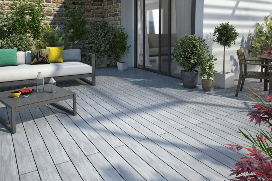Террасная доска серая ДПК