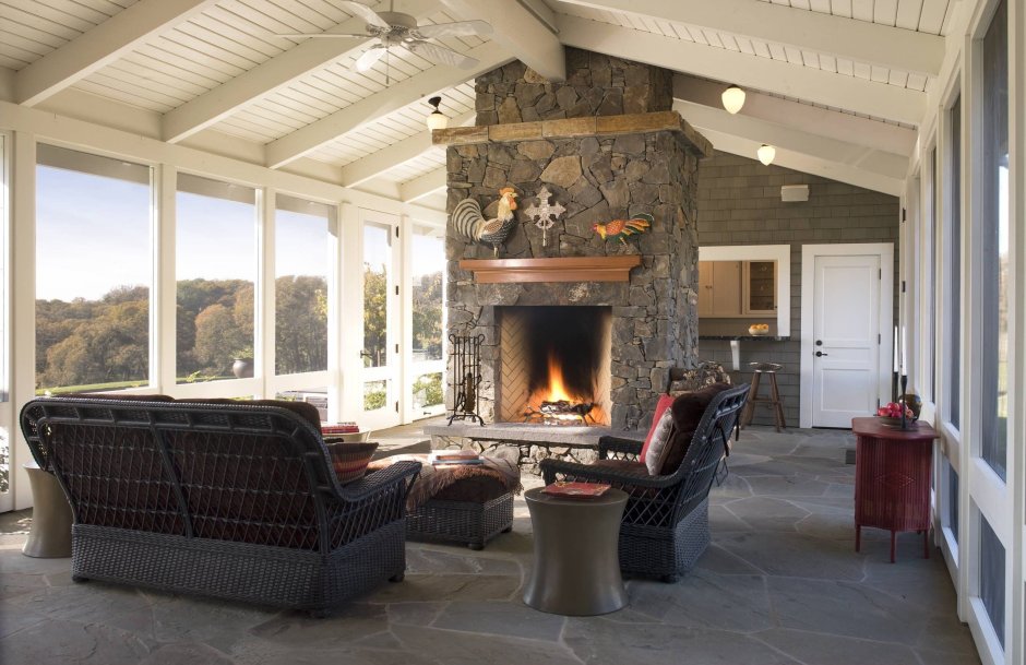 Камин мангал на террасе