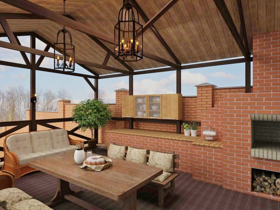 Интерьер беседки