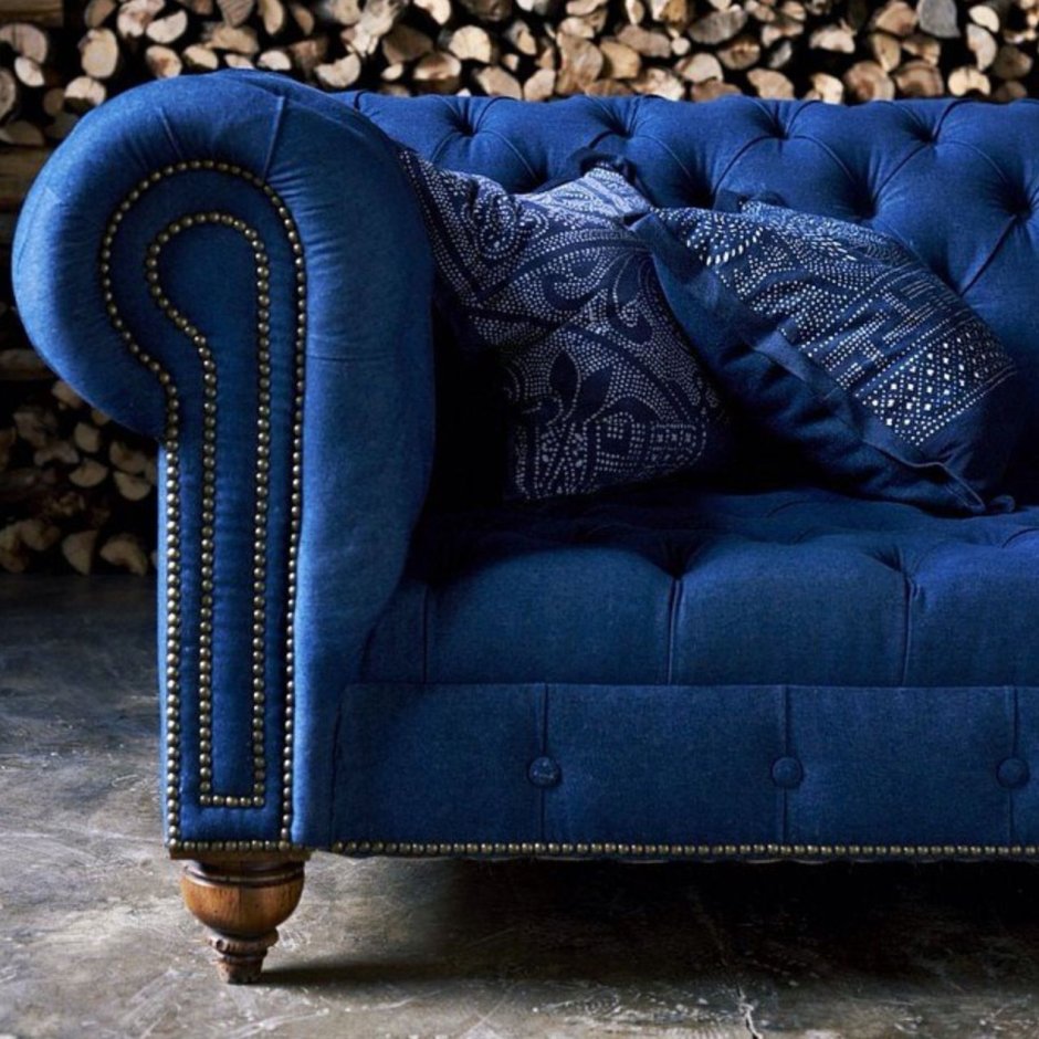 Диван Честер-3 Velvet Blue