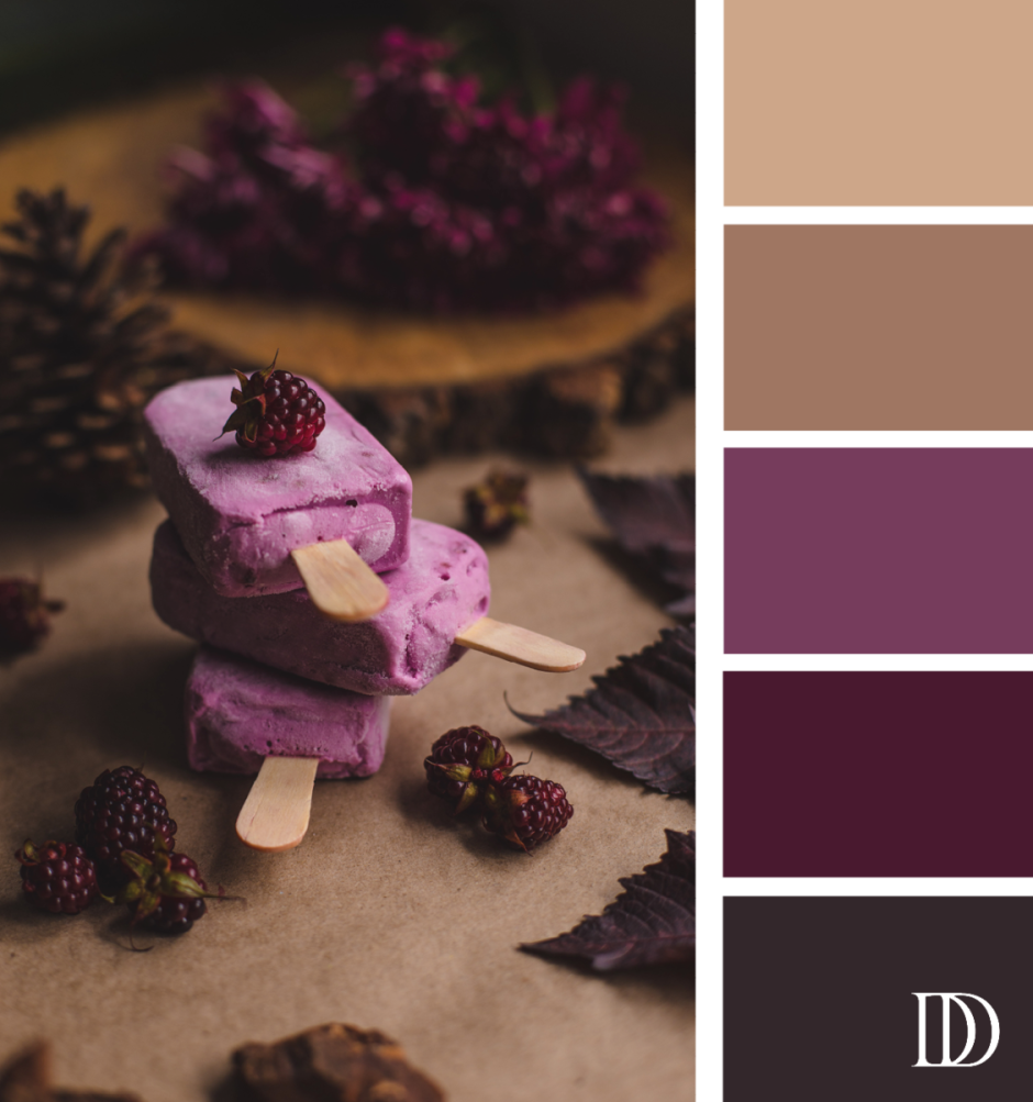Фиолетовый и коричневый сочетание